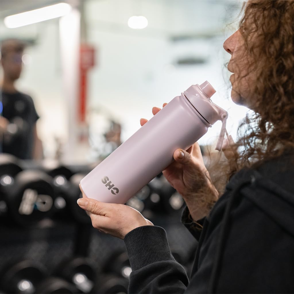 SHO Stainless Steel Sports Bottle, Leak Proof, BPA Free, No Sweat, Vacuum Insulated Double Walled Metal Flask Water Bottle - Image 3