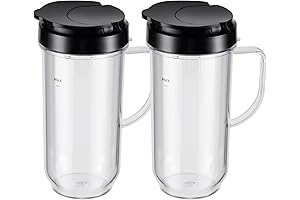 Magic Bullet Replacement Parts: 4-Piece Tall 22oz Mug Cups with Flip-Top To-Go Lids