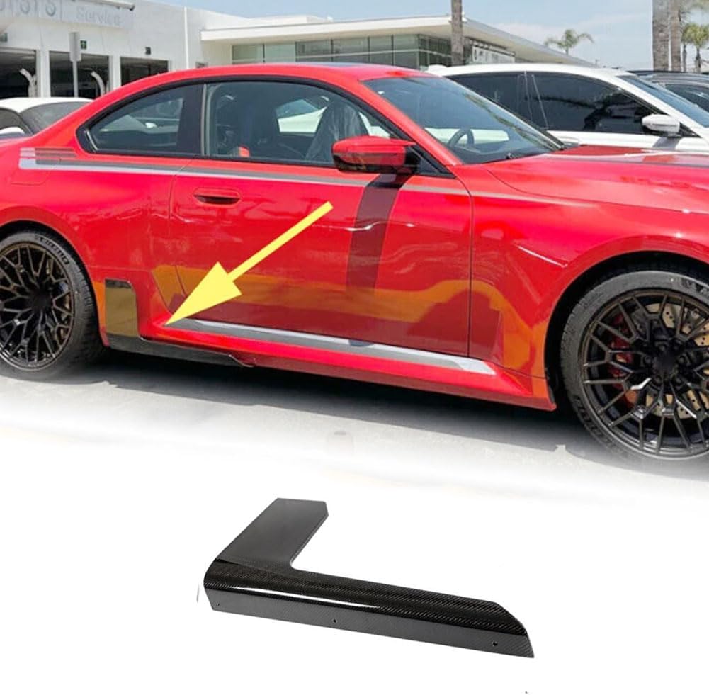 MCARCAR KIT Real Carbon Fiber Side Skirts fits for BMW G87 M2 Base Coupe 2 Door 2022-2024 Under Door Rocker Panels Valance Extension Lip (Only for Passenger Side Piece)