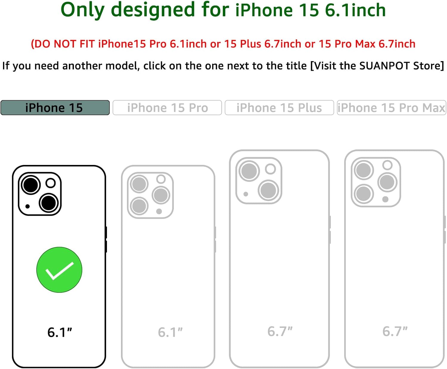 SUANPOT Design for iPhone 15 6.1" Kickstand Protective Wallet case with RFID Credit Card Holder,Flip Folio Book PU Leather Shockproof Cover Women Men for Apple 15 Phone case Light Brown - Image 2