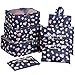 Produktbild Yiran 7Stück Reise Kleidertaschen Kofferorganizer Verpackungswürfel Organizer Wäschesack Gepäck Kompressionstaschen Taschenorganizer für Kleidung, Kosmetik and Schuhe (Marineblau Blume)