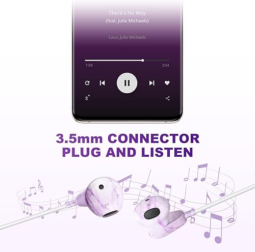 Miniatura 4 de Auriculares con cable con micrófono, auriculares con cable de 0.138 in, auriculares con cable intrauditivos estéreo de alta fidelidad, conector de