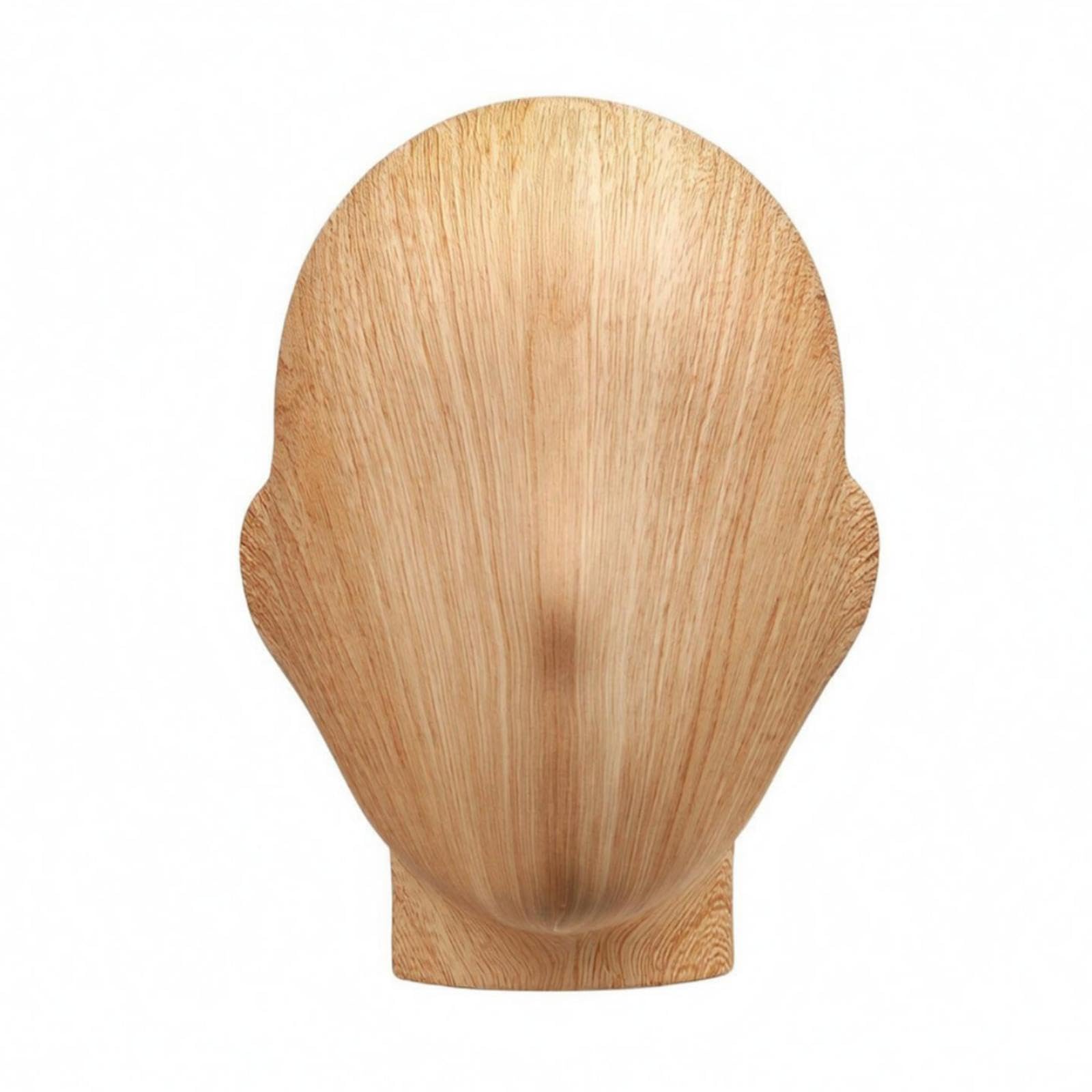 Mannequin Head Wooden Base-Grain Finish Hairpiece Display Head Tabletop Hat Display Stand Wood Grain Female-image-46