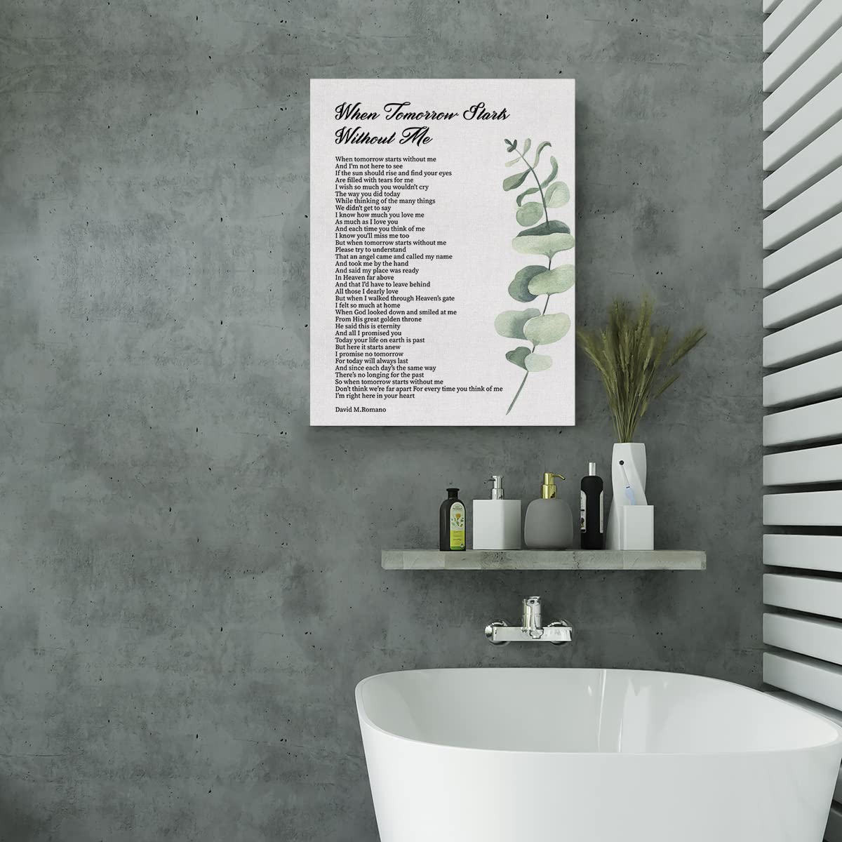 Stampa Su Tela Con Poesia 'Quando Domani Inizia Senza Me' - Cornice 29x38 Cm, Decorazione Da Parete E Da Tavolo Con Cavalletto - 4