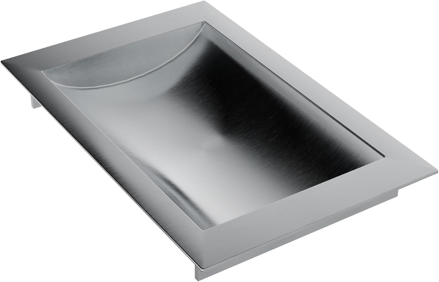 Brixwell Standard Drop in Deal Tray, Stainless Steel Construction with Brushed Stainless Steel Finish, 8" Width x 10" Depth, 1-9/16" Height, Countertop Pass Through Cash Tray for Ticket Booths