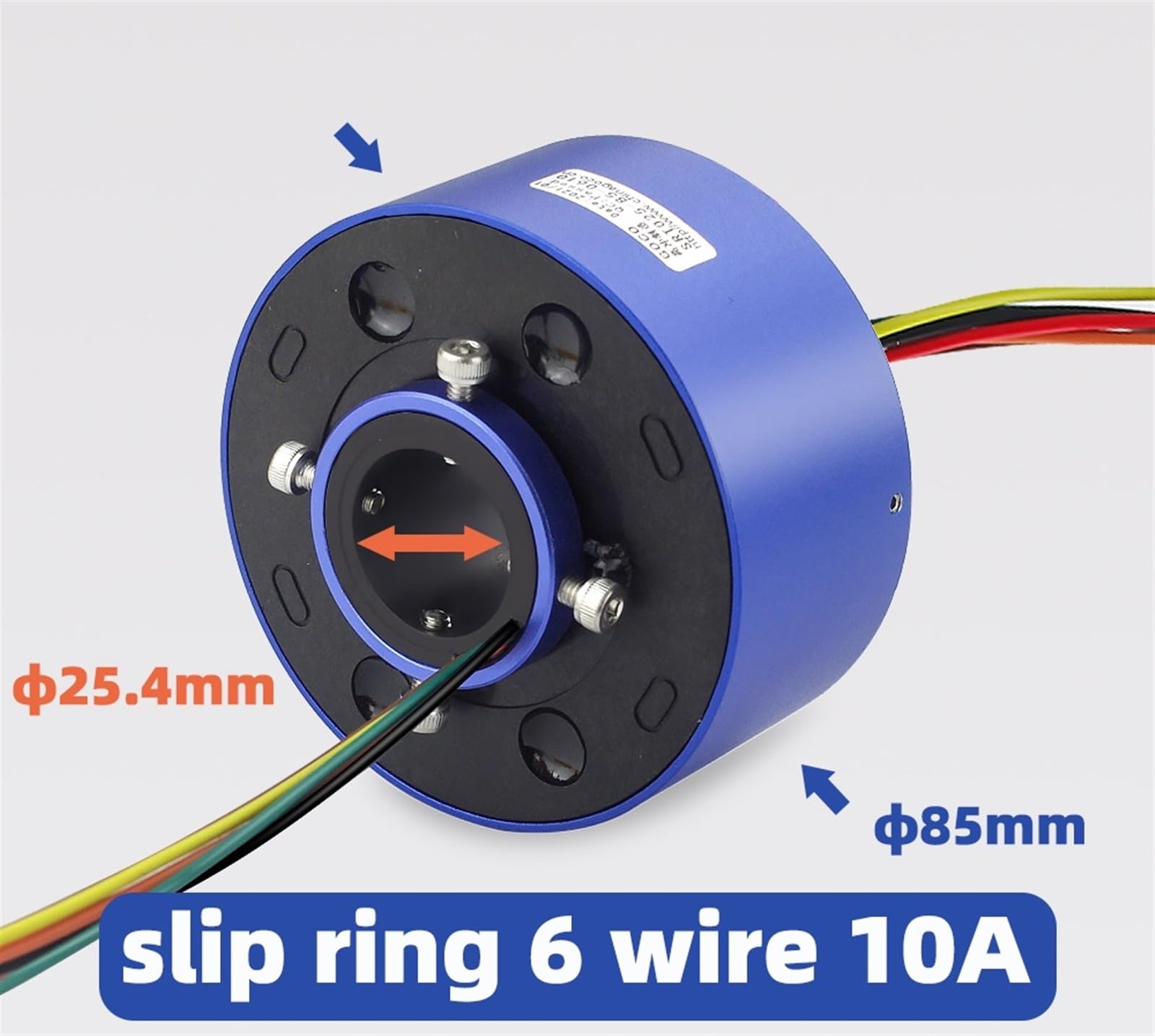 Pierścienie ślizgowe Pierścień ślizgowy z otworem przelotowym 25,4 mm 6 obwodu 10 A elektryczny pierścień pierścień kolektora pierścień przewodzący elektryczny