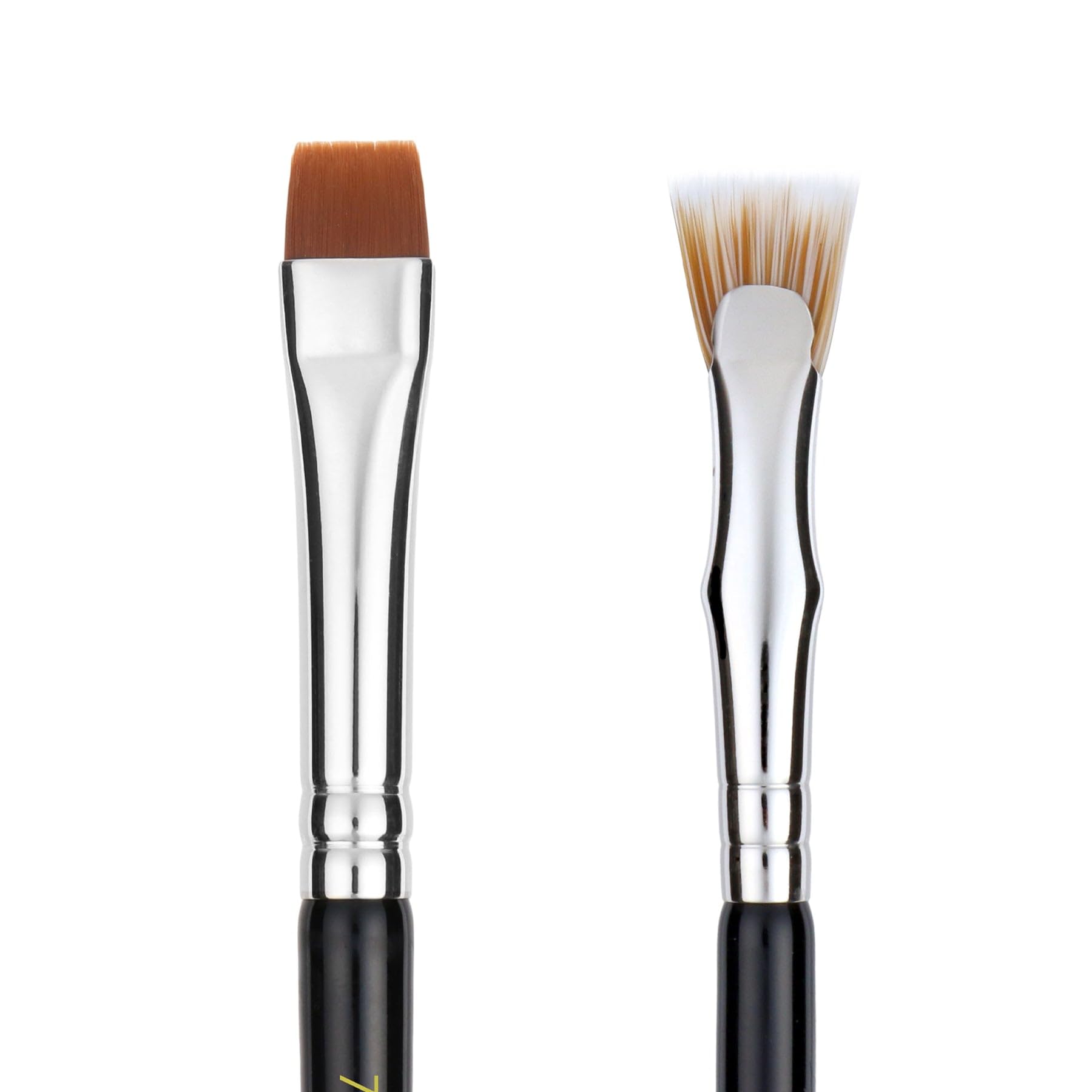 Bdellium Tools Professional Makeup Brush - Maestro Series 727 Double-Ended Bent Lash Fan/Flat Definer - With All-Vegan Synthetic Fibers, For Clean, Clump-free Mascara Application (Black, 1pc)