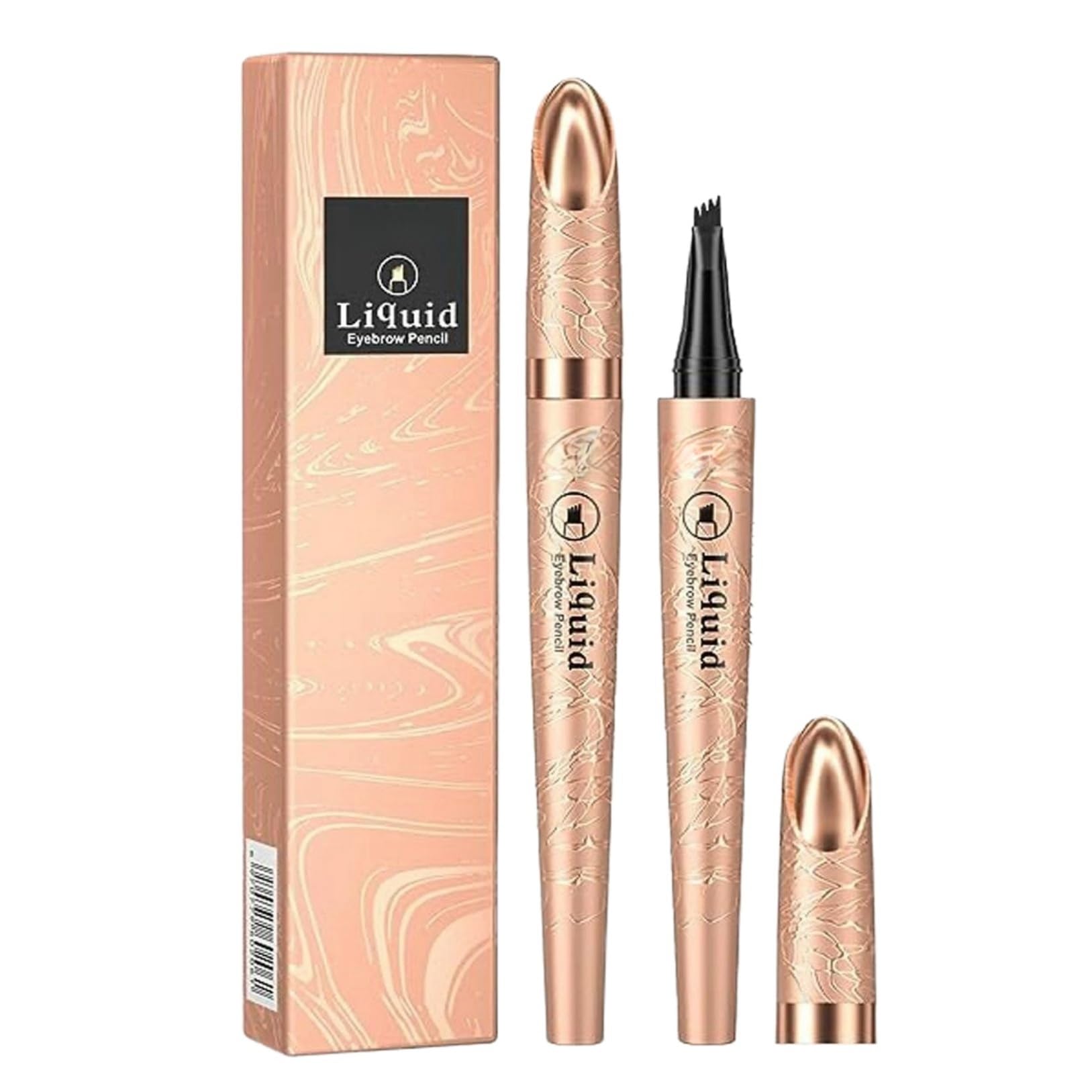 Eyebrow Pencil，Liquid防水アイブロウペンシル，Eyebrove Microbrading Pen，Eye Makeupアイブロウペンシル長効果防水マイクロ4点アイブロウペンシル-自然に見える眉メイク(02#濃いコーヒー色)