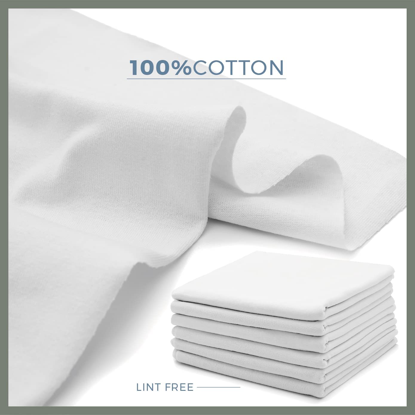 Trapos sin pelusas, 100% algodón, paño suave para camiseta, sin pelusas, para decapado, hierro fundido, polvo, pulido, pintura y limpieza, reutilizable y absorbente (28 unidades)