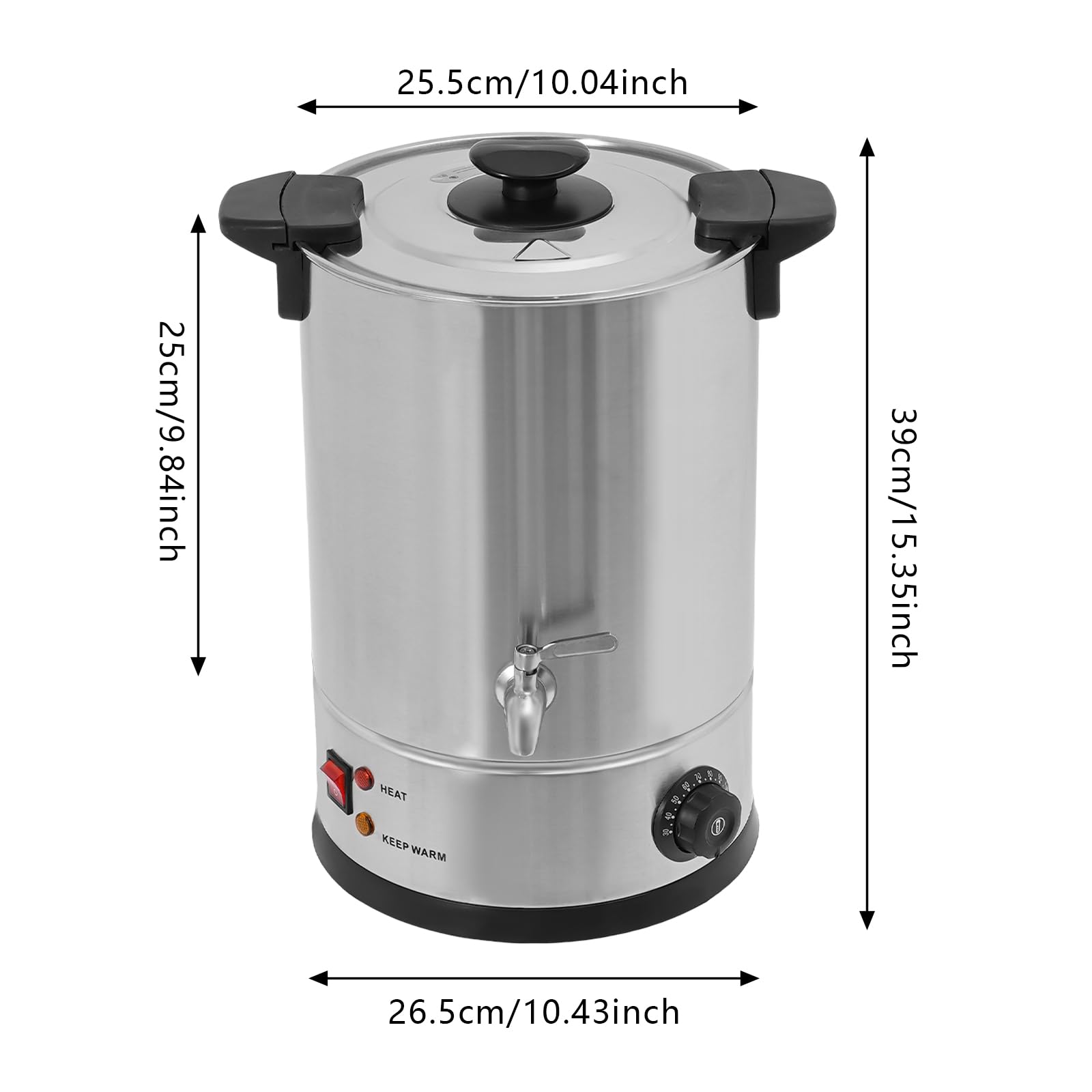 Elektryczny garnek do topienia wosku, 12 l, 220 V-240 V, okrągły, stal nierdzewna, 1800 W, regulacja temperatury od 86°F do 230°C, do produkcji mydła, produktów do pielęgnacji włosów, kremów,