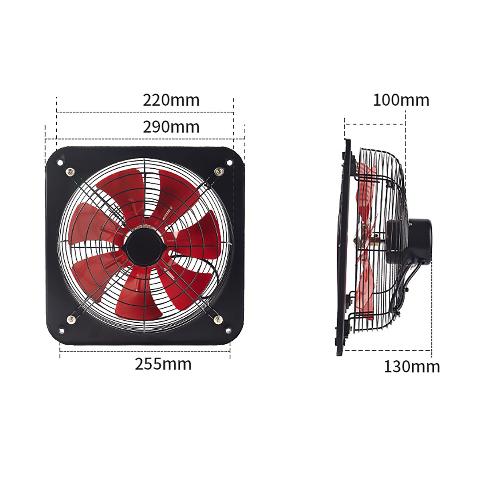 Extractor de Humos de Ventana de 10 Pulgadas, 1500 RPM, 220 V, silencioso, para Cocina, almacén, Tienda, Invernadero, ático y Taller.