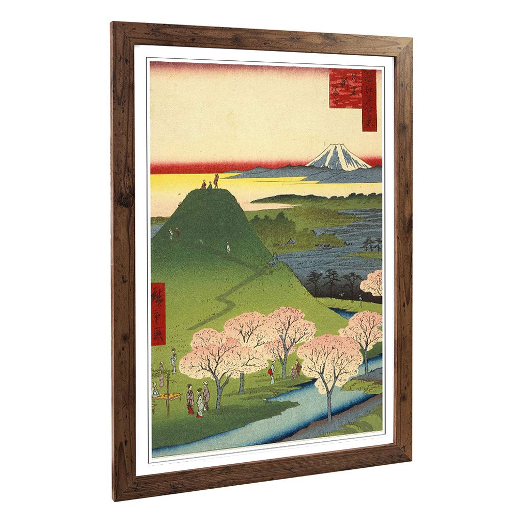 Big Box Art Framed Print of Hiroshige Japanese Oriental NewFuji Design | Wall Art Picture | Home Decor for Kitchen, Living Room, Bedroom, Hallway, Walnut, A2 / 24.5x18 Inch / 62x45cm