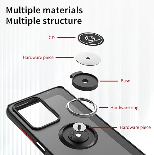 Miniatura 2 de QUIETIP Funda compatible con Honor Magic 5 LiteHonor X9a 5G, TPU + policarbonato duro a prueba de golpes, anillo magnético para montaje en coche