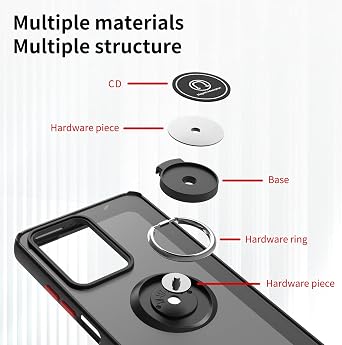 QUIETIP Case Compatible with Xiaomi Poco F7 with Screen Protector,TPU + Hard PC Magnetic Ring Car Mount Stand Cover,Black