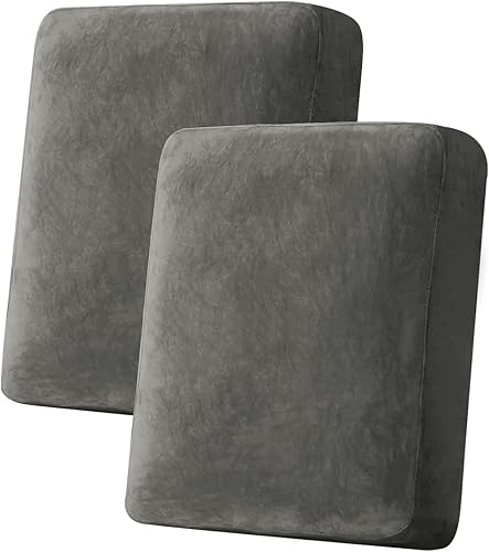 Miniatura 79 de Funda para sofá, funda de cojín de terciopelo elástico de 2 piezas, funda elástica lavable para asiento o respaldo, fundas de asiento de sofá para
