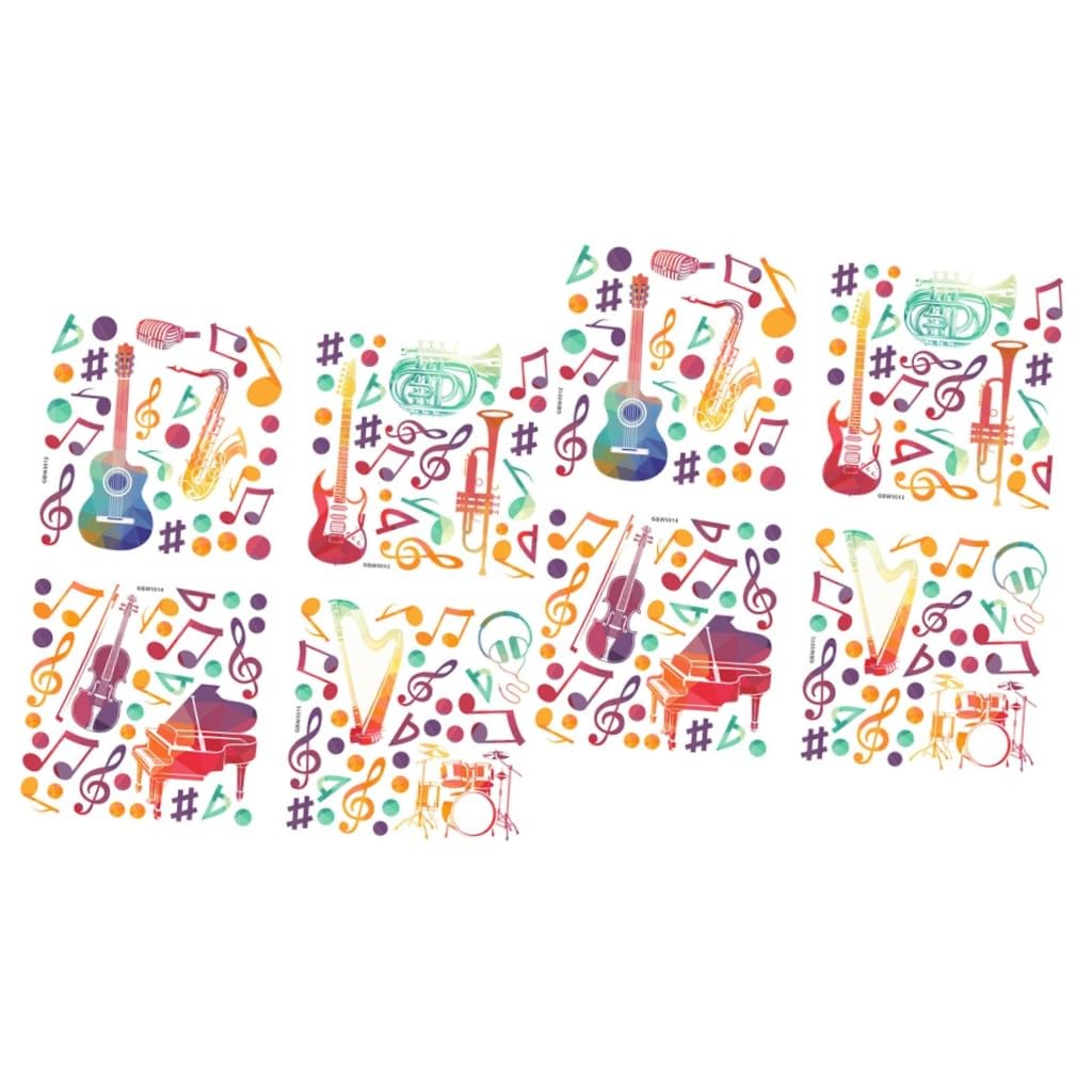 Operitacx 2 Set Adesivo Murale Musicale Adesivi Da Parete Creativi Adesivo Decorativo Con Note Musicali Adesivi Per Aule Di Musica Adesivi Murali Per Camera 4 Pezzi*2