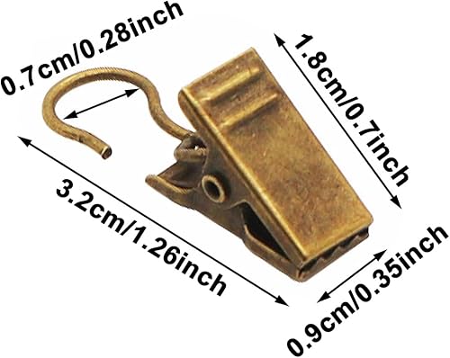 Miniatura 8 de GUKBIAY Paquete de 80 clips de cortina de metal, clips de gancho pequeños de alta resistencia para decoración de interiores y exteriores