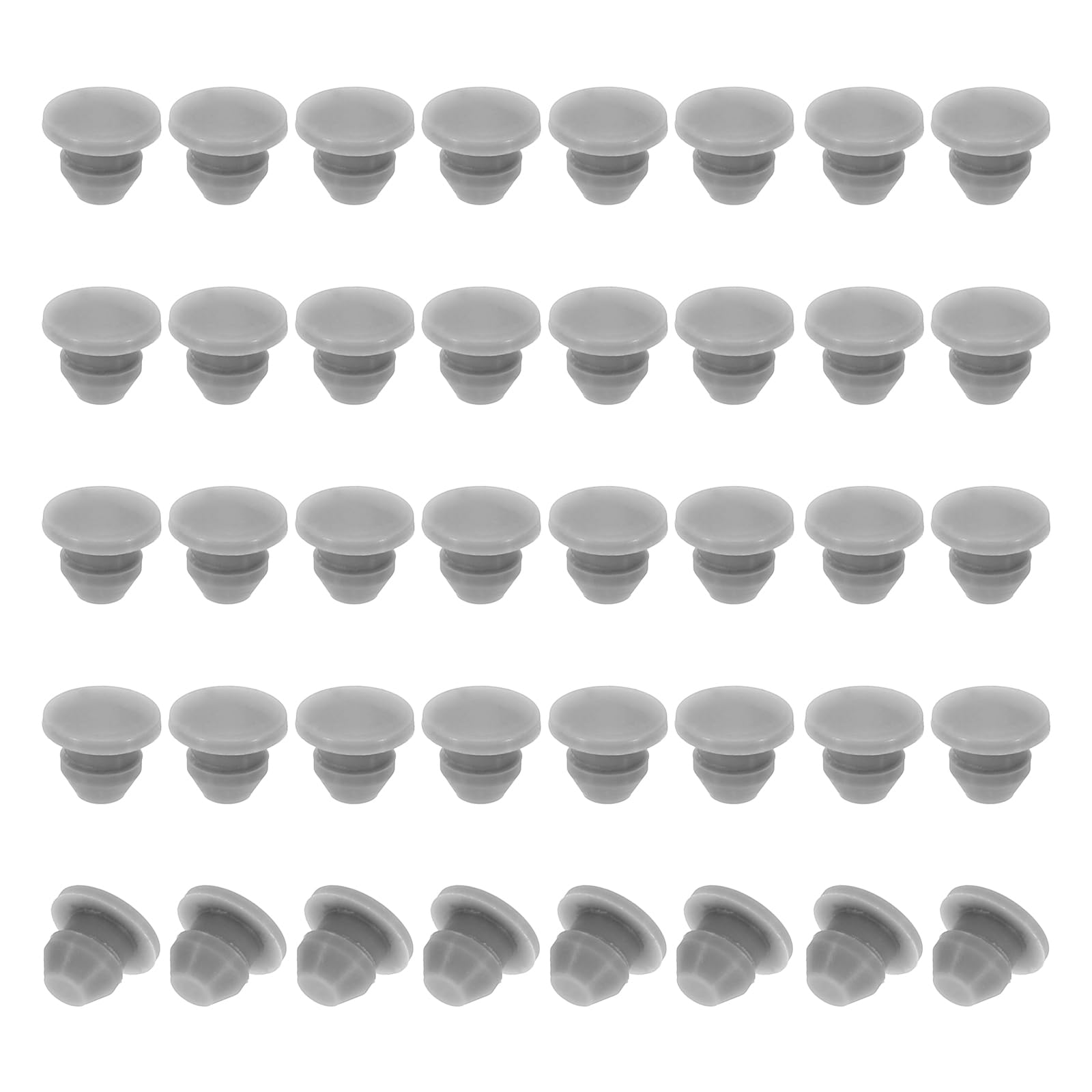 PATIKIL 4.5mm Diameter Silicone Hole Plug, 40 Pcs Round Snap in Type Locking Furniture Button Protective Cover Cap Head Fit for 4.5mm Hole for Seal Bulkhead Cylinder Hole, Grey
