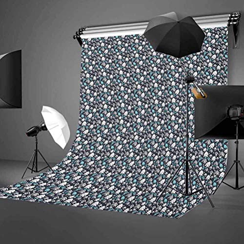 8X12 Ft Christmas Vinyl Photography Background Backdrops,Winter Doodle Happy New Year Themed Abstract Trees With Snowflakes Background For Photo Backdrop Studio Props Photo Backdrop Wall #TOP1