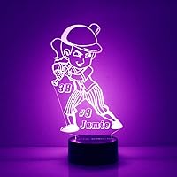 Vista 18 de Lámpara de noche personalizada con letrero LED de portero de hockey con control remoto, pantalla iluminada con nombre o imagen personalizada