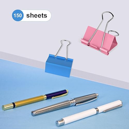 Miniatura 4 de Clips grandes de 1.6 pulgadas de largo, coloridos, para oficina (24 piezas)