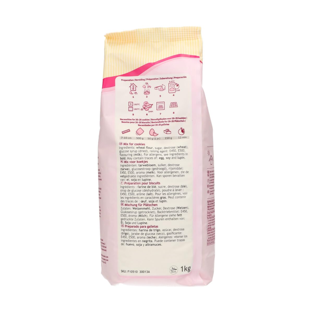 FunCakes Preparado para Galletas: Crujientes y Fáciles de Usar, Perfectas para Decorar con Fondant o Glasa Real, También Adecuadas Como Masa para Tartas, Halal. 1 Kg. 1000 g