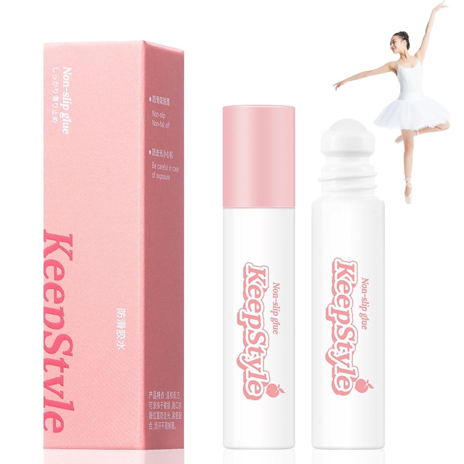 Nexori Transparent Body Glue for Clothes, Blouse, Neckline Fixer, Bra Strap Fixing Glue Roll On Skin Adhesive Anti-Slip Sweatproof Skin Safe Costume Outfit Fixer