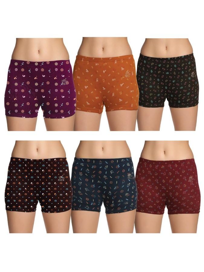 Bloomer Women's 100% Pure Cotton Bloomer - Soft, Comfortable, and Skin-Friendly(Pack of 6)(Color mayvary)-image-5