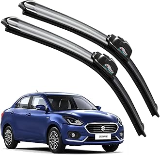 CARNYX Frameless Windshield Wiper Blades, Front Car Wipers Set of 2, Noise-Free, Durable Performance Compatible with (Swift Dzire (2017-Till Date) (D-21,P-19))