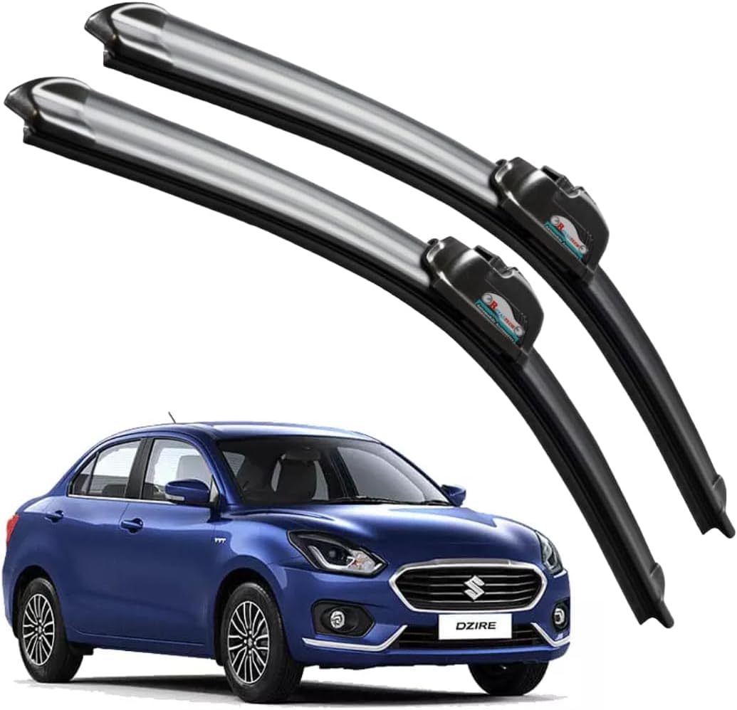 CARNYX Frameless Windshield Wiper Blades, Front Car Wipers Set of 2, Noise-Free, Durable Performance Compatible with (Swift Dzire (2017-Till Date) (D-21,P-19))