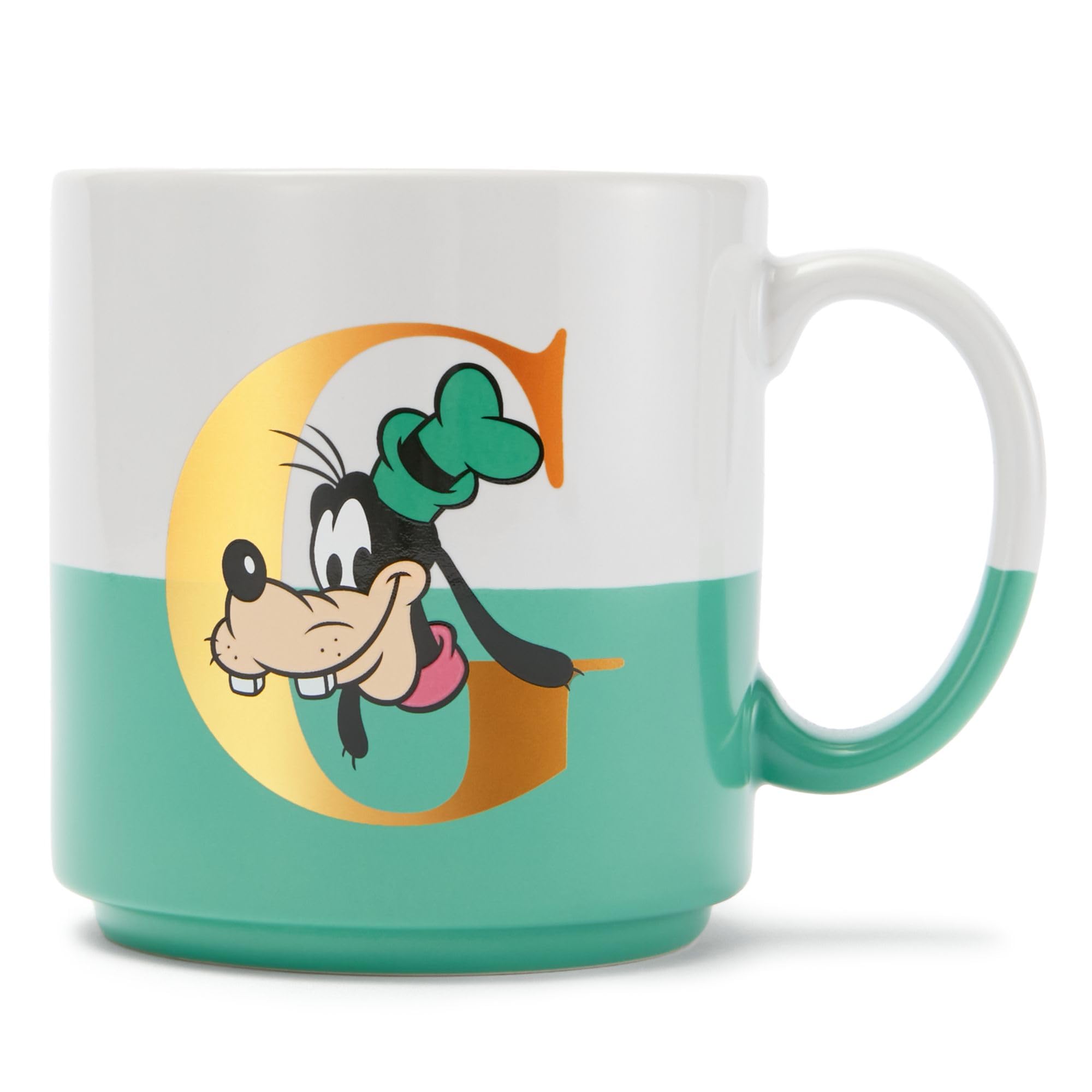 Disney Store Official Goofy Mug 425ml White & Green Design