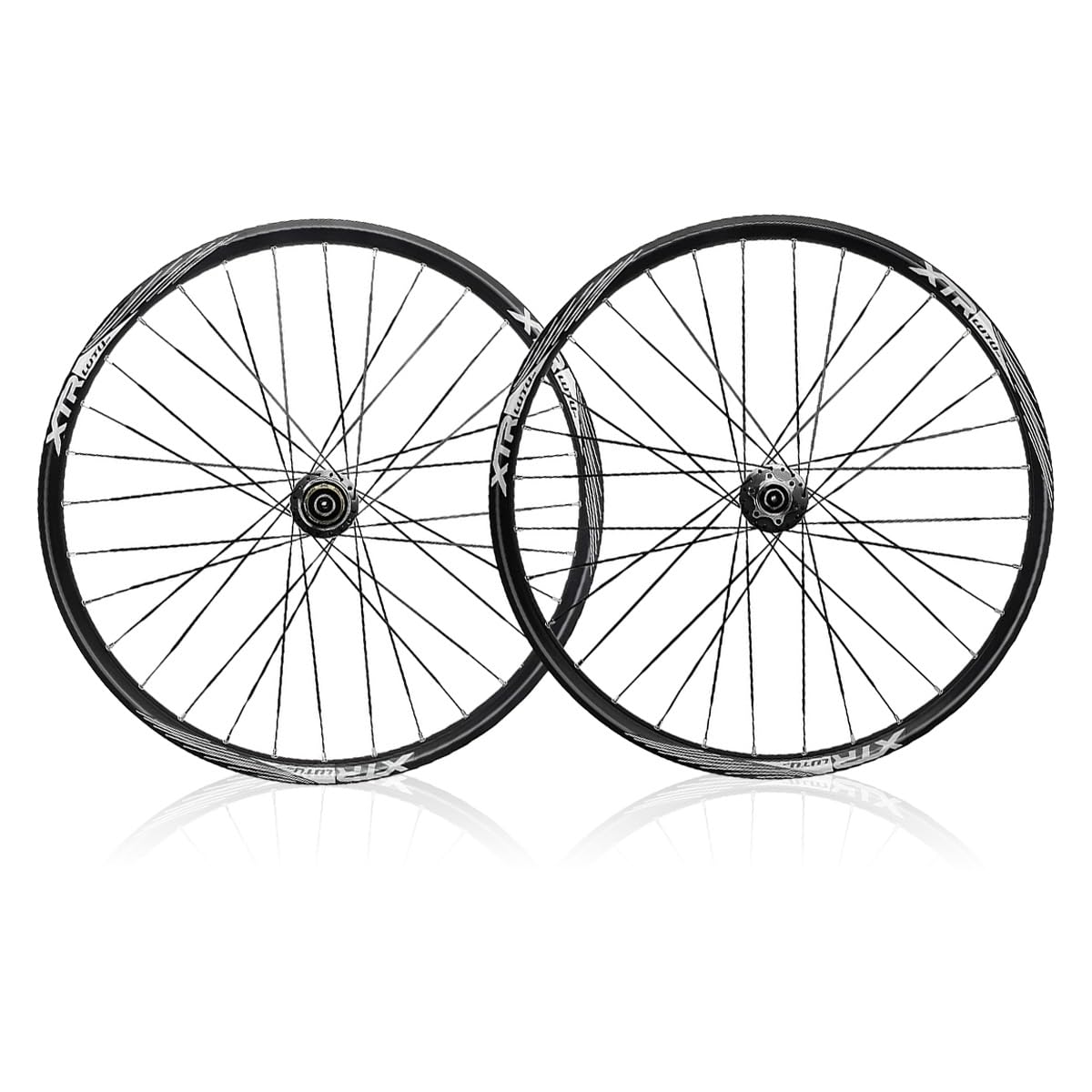 Ruote da Mountain Bike da 26/27,5/29 Pollici, Freni a Disco, 2 Cuscinetti Anteriori e 5 Posteriori, Cerchi in Lega di Alluminio, mozzi a 32 Fori, Cassetta a 8-11 velocità, sgancio