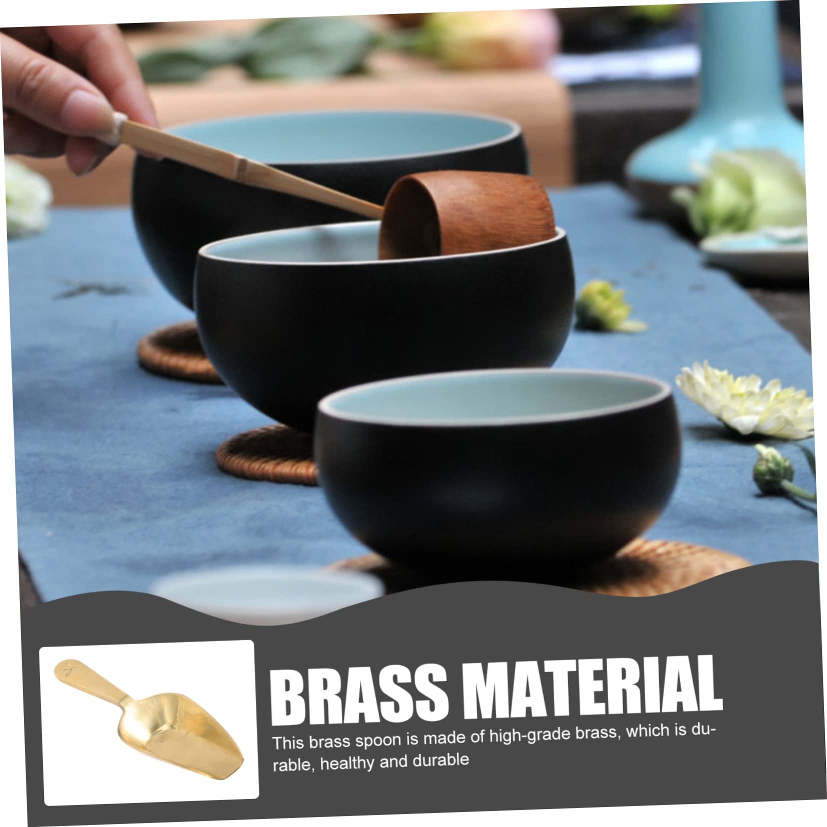 DECHOUS 3stücke Teelöffel Aus Messing Handgefertigt Ergonomischer Griff Zum Messen Von Tee Und Anderen Zutaten Perfektes Küchengerät Für Teeliebhaber Geeignet
