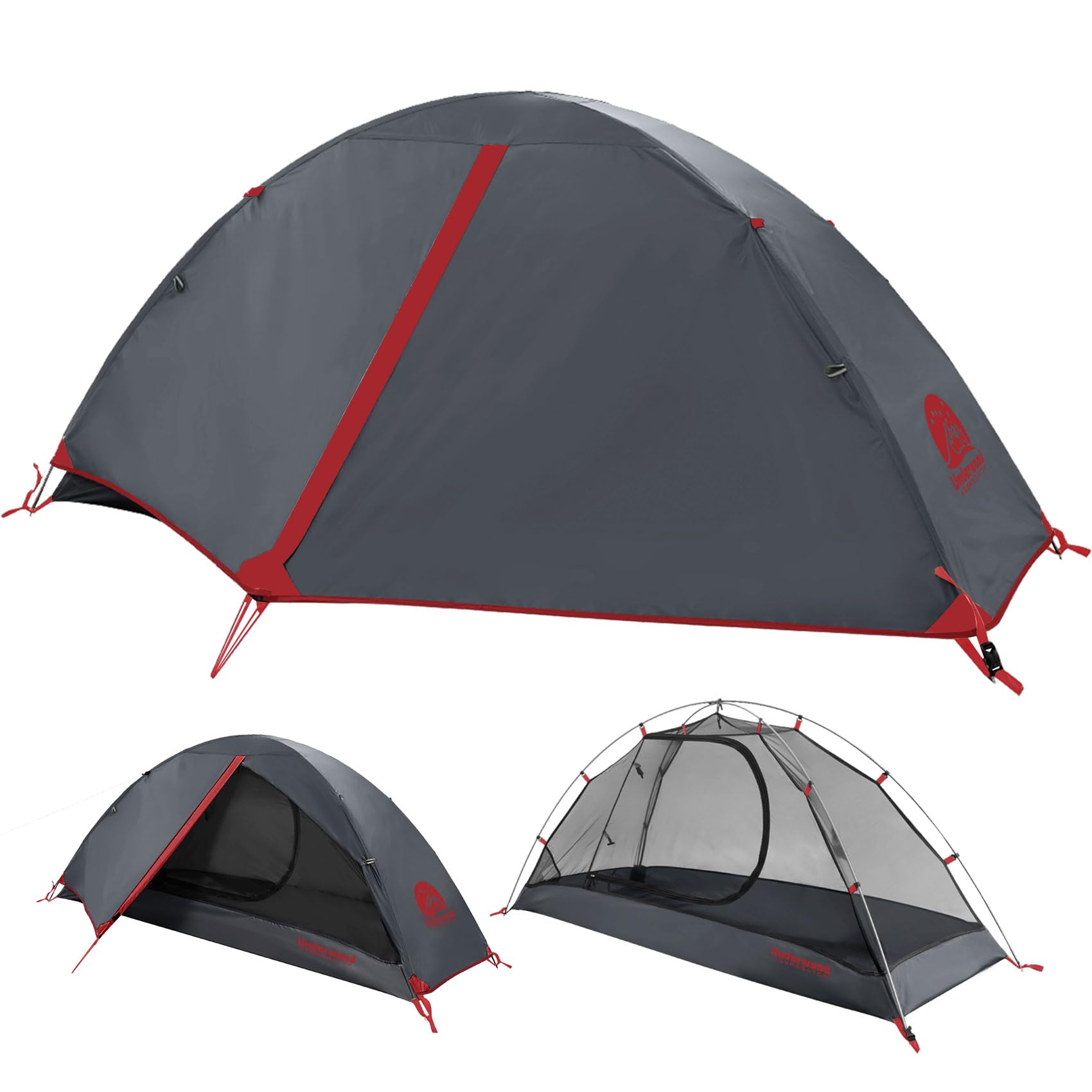 Tent 1Persone 1/2 Mann Zelt fürs Wandern - EIN leichtes,wasserdichtes EIN Mann Zelt fürs Camping,einfach aufzubauenes kompaktes 1/2-Personen-Kuppelzelt, 3 Saisonen EIN Mann Zelt