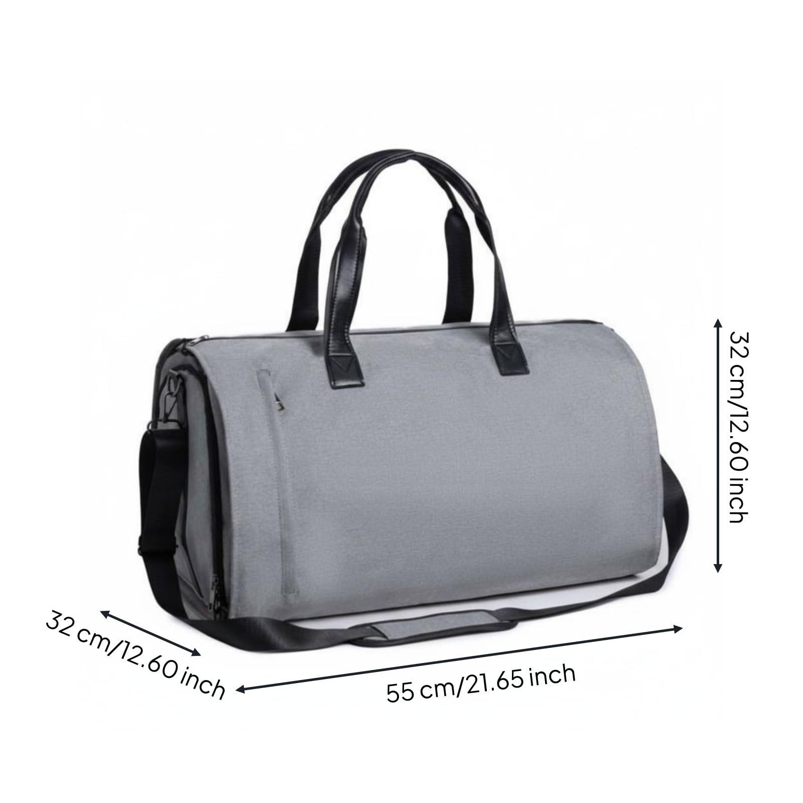 Borsa da Viaggio Borsone Valigia Portaabiti Sacca Trasporto con Scomparto Scarpe in Tessuto Impermeabile per Abiti Senza Pieghe Adatta a Uomini Week End, Tessuto Grigio