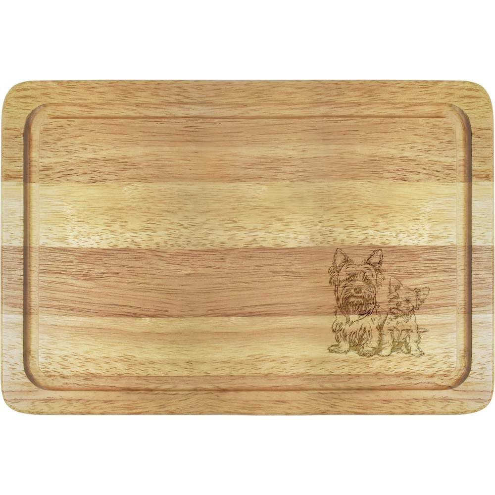 Azeeda 'Yorkshire Terrier Mother and Puppy' Wooden Chopping/Cutting Board (WB00079288)