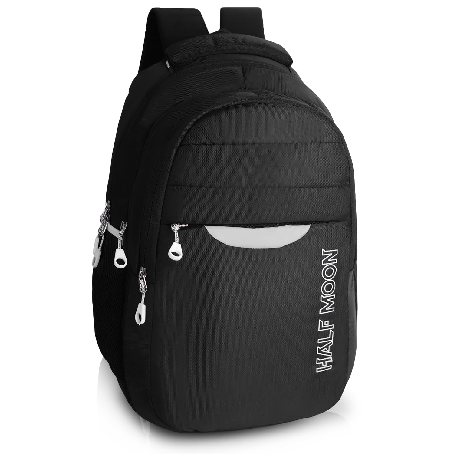 Half Moon Hunter School Bags For Boys/School Bag For Girls | Office Laptop Bag | 4 Zips Stylish & Trendy College Backpacks With Small Pockets Inside | 360 Degree Protected Laptop Compartment (Black) (B0CZ77GDZW) Amazon Price History, Amazon Price Tracker