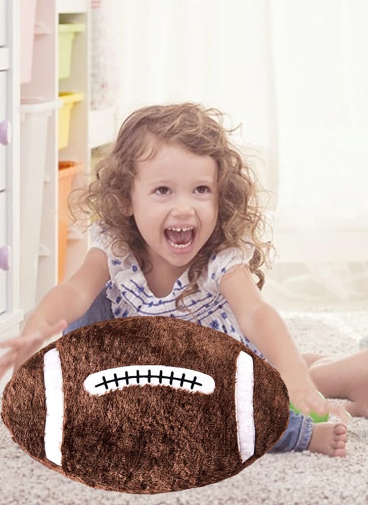 Almohada deportiva de rugby de 17.7 x 13.8 pulgadas, almohada suave de peluche, juguetes de felpa de fútbol mullidos y duraderos, regalo – para niños y niñas, decoración de habitación de sofá 6