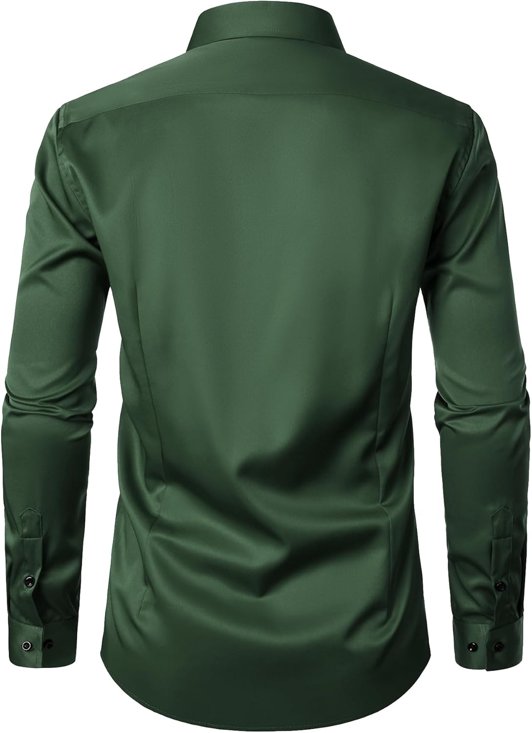 JEMITOP Men's Stretch Wrinkle Free Dress Shirt Formal Prom Wedding Long Sleeve Button Down Shirts - Image 4