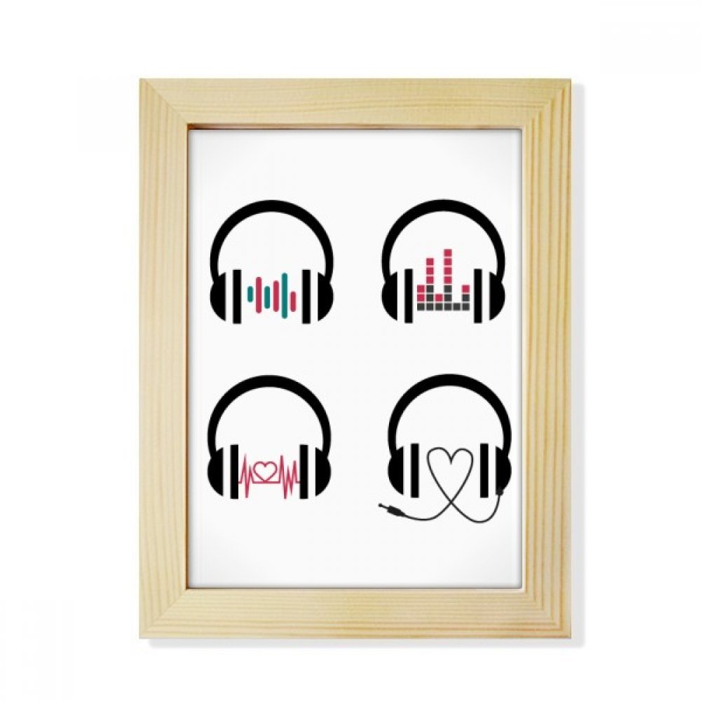Marco de fotos de madera 6x8 pintura artística de auriculares decoración musical escritorio