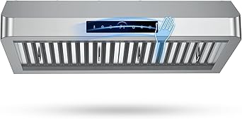 30 Inch Under Cabinet Range Hood 1200CFM, 4-Speed Kitchen Hood with Touch Control & Gesture Sensing Stainless Steel Kitchen Stove Vent Hoods with 2 LED Lights Supreme Series