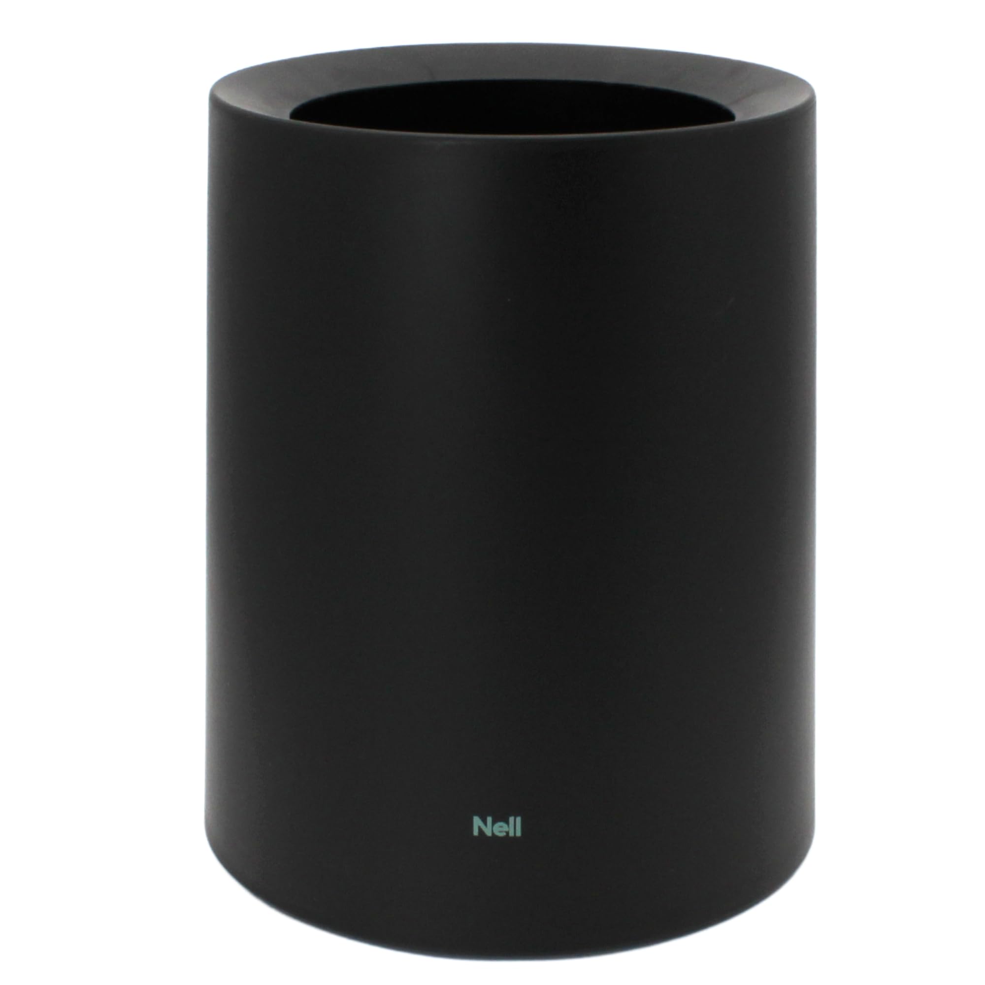 Nell Cubo de basura para oficina de 12 litros, color negro mate, ideal para oficina, cocina y salón, elegante y versátil, plástico duradero, elegante y práctico (negro, 12 l sin tapa)
