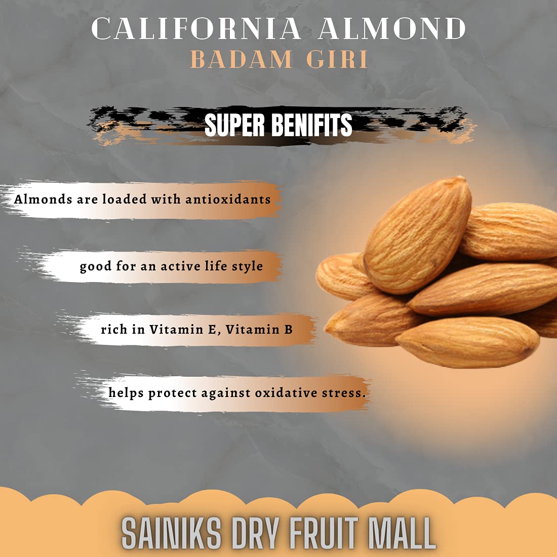 SAINIK'S Dry Fruit Mall California Almond | Amercian Badam Giri- 500 grams 2