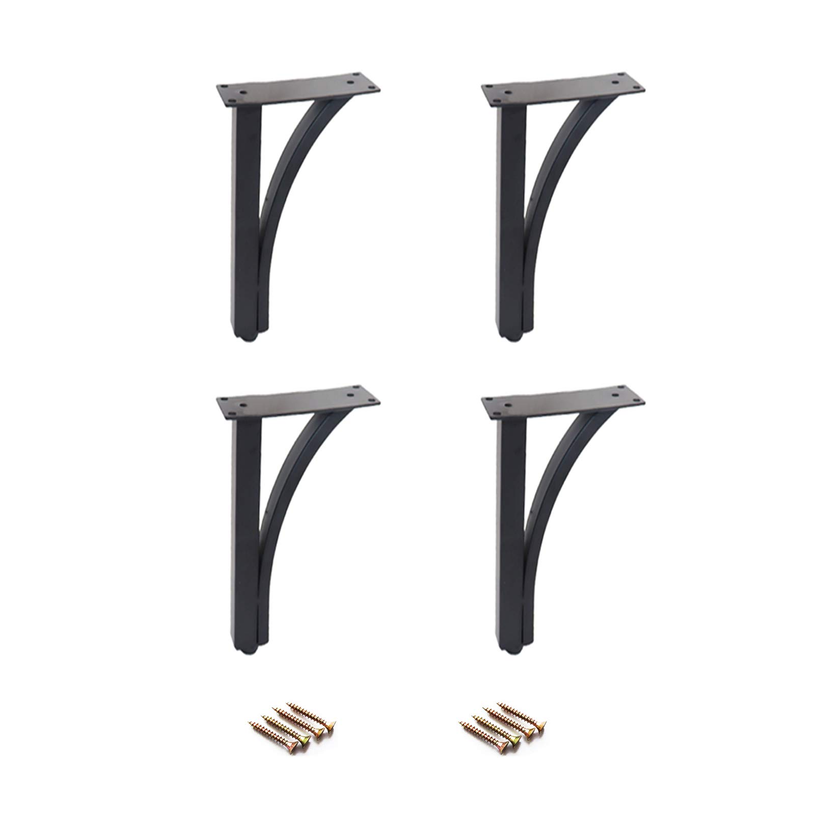 DLLY 4X Patas De Mesa,Pies De Mueble De Acero Inoxidable,Altura Regulable,para Sofás,Camas,Armarios,Sillas,con Placas De Montaje Y Tornillos,Patas De Armario Estabilizadoras,Negro,30cm/12in