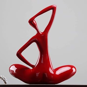 LGYKUMEG Fat Lady Statue, Abstract Creative Yoga Character Sculpture, Resin Fat Lady Decorative Figurine, Decoration Craft Furnishings, Garden Statuette Decoration Statues,White