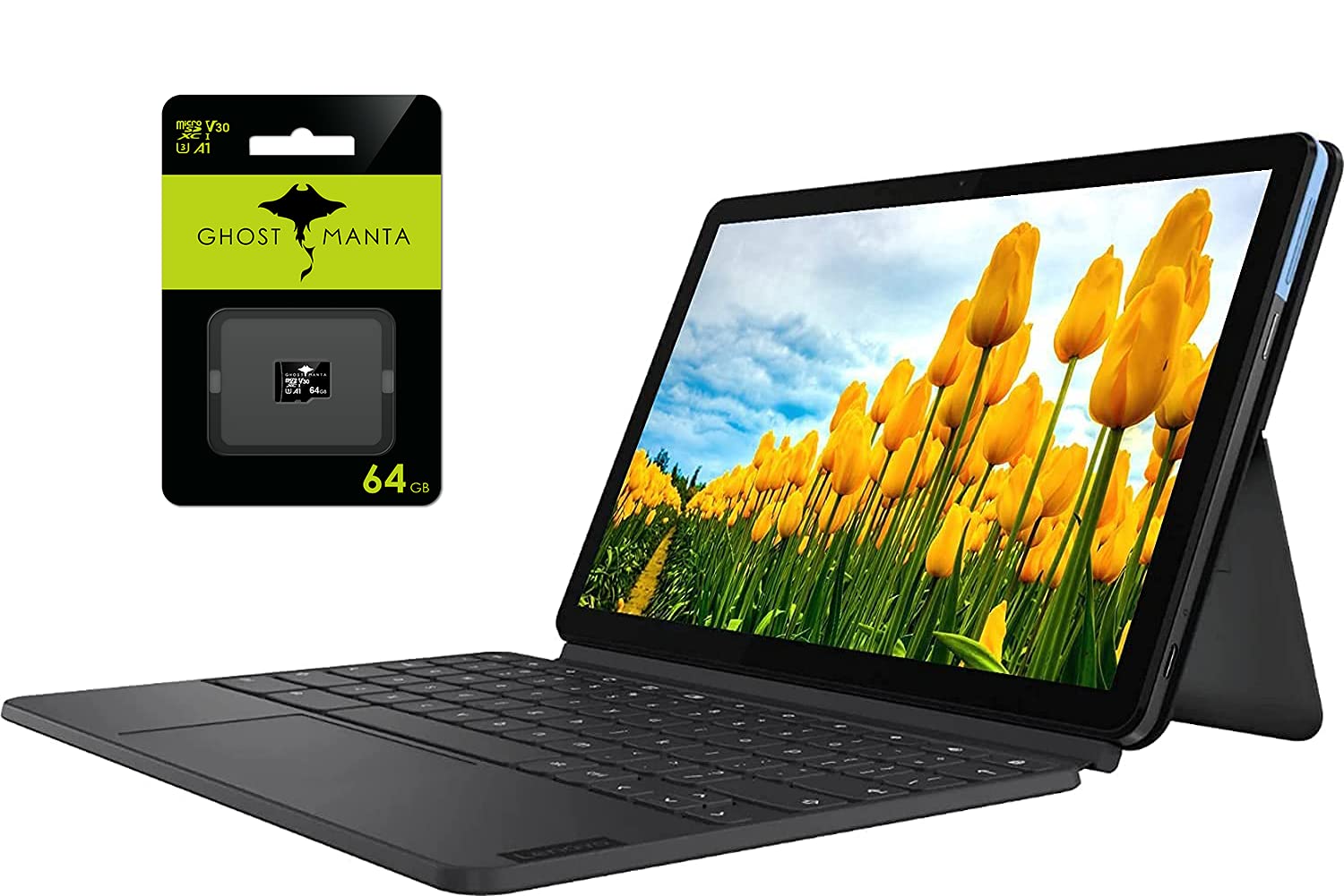 Newest Lenovo Chromebook Duet 10.1" Tablet Laptop for Business and Student , 8-core MediaTek Helio P60T, 4GB RAM 128GB Storage, Keyboard, ARM G72 MP3 Chrome OS w/ 64GB SD Card