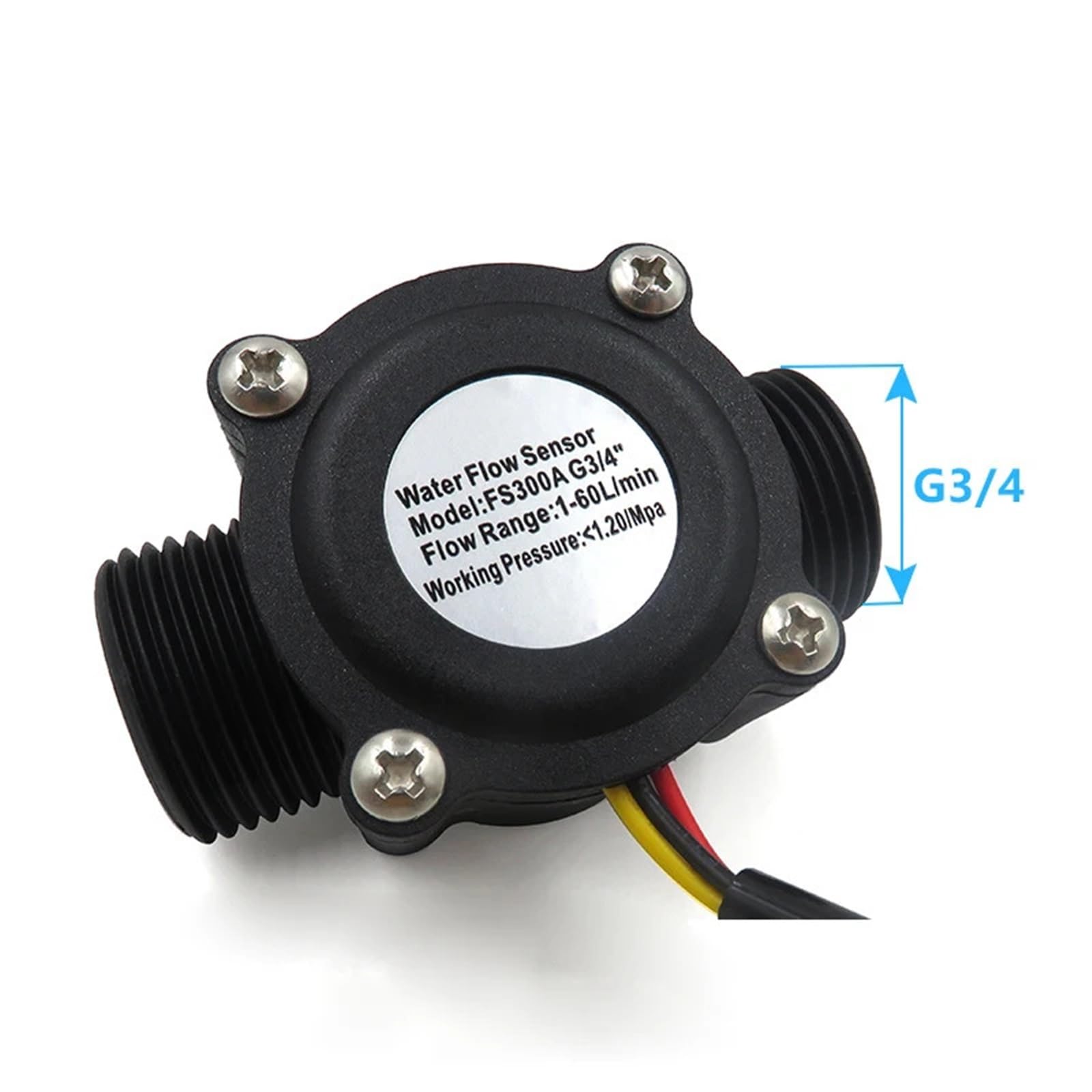 1 sensor de flujo de agua de 1/2", 3/4" y 1", medidor de flujo, sensor de flujo Hall, control de agua, interruptor de sensores de líquido(1")