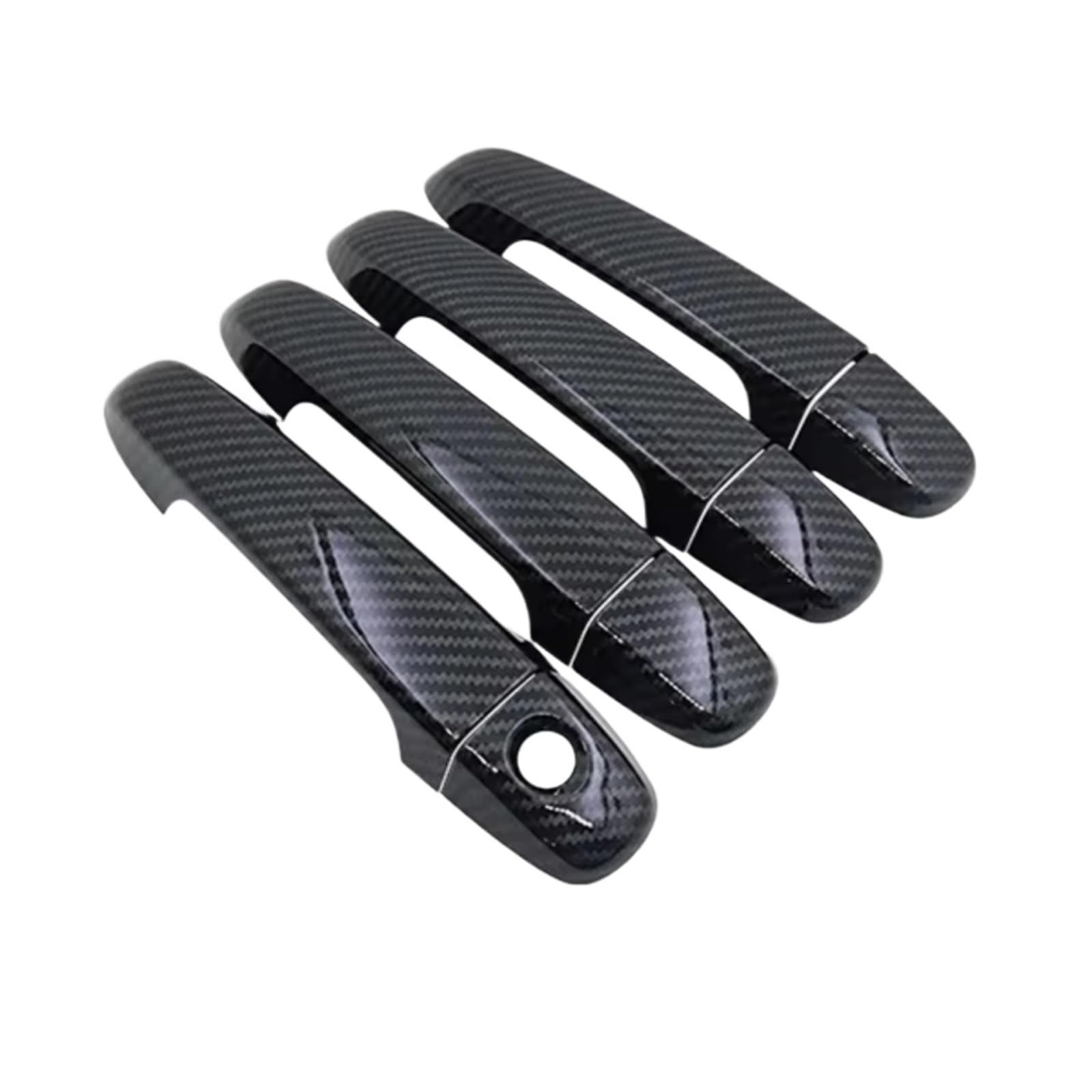 for Toyota for Prius C for Aqua NHP10 2012-2019 ABS Car Accessories Carbon Fiber Chrome Door Handle Cover Trim Car Exterior Door Handle(1 Keyhole 4 Doors-A)