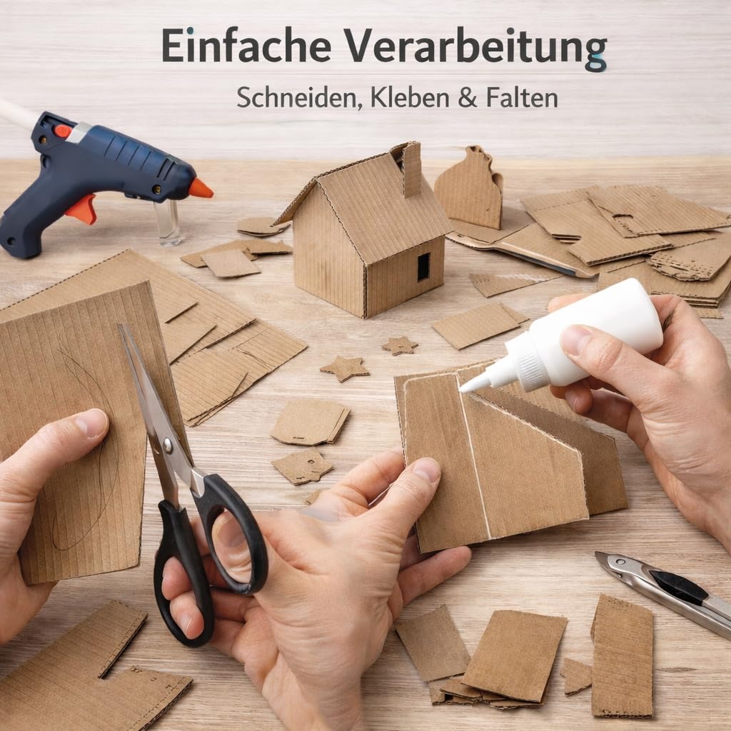 karton-billiger | Wellpappe Zuschnitte A3 & A4 - Bastelkarton 1-wellig aus Kraftpapier zum Basteln Malen Kleben - Plano Wellpappzuschnitt, ab 20 Stück (100, A3)