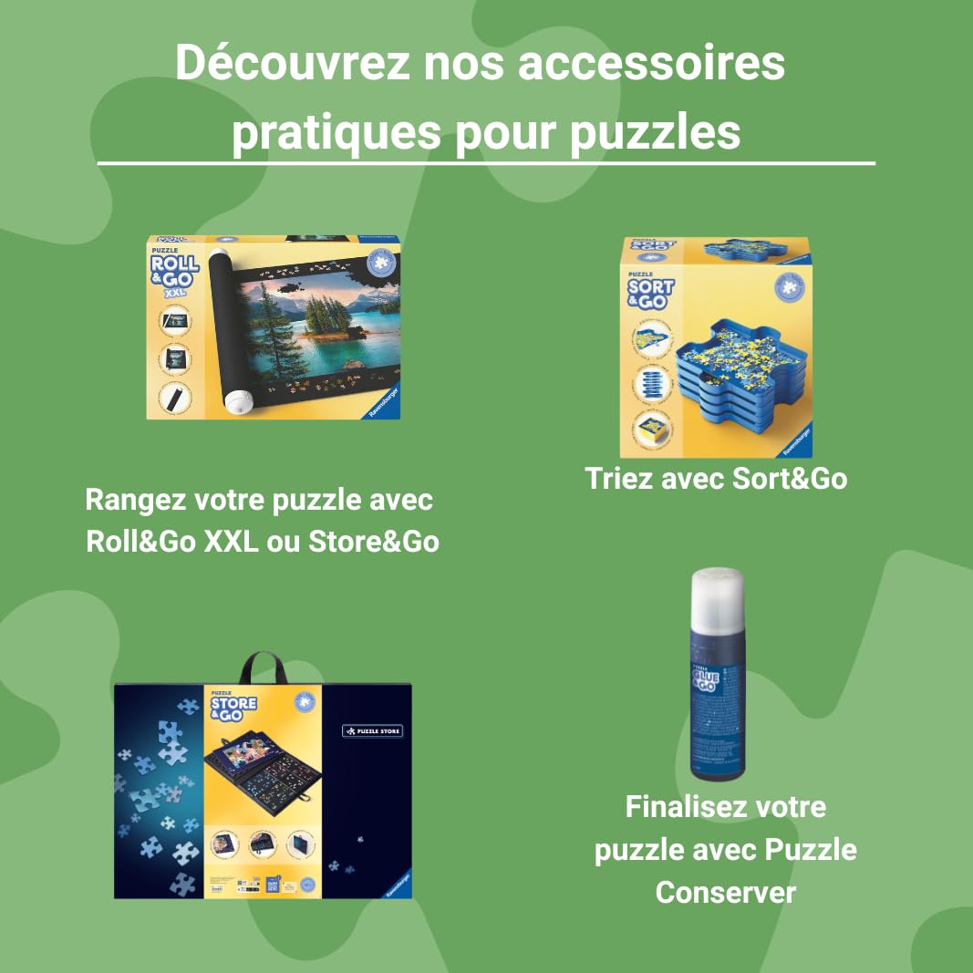 Cadre de Puzzle Ravensburger 17901 - Cadre de Puzzle 1000 pièces - Taille 70,4 x 50,4 cm, Noir